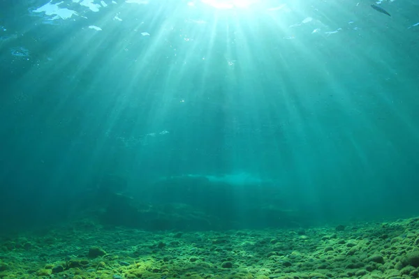 Fondo Submarino Con Rayos Sol — Foto de Stock