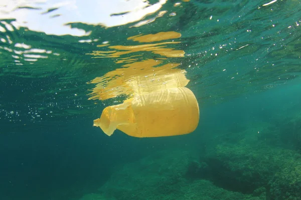 Avfallsforurensning Plast Havet Miljøproblembegrep – stockfoto