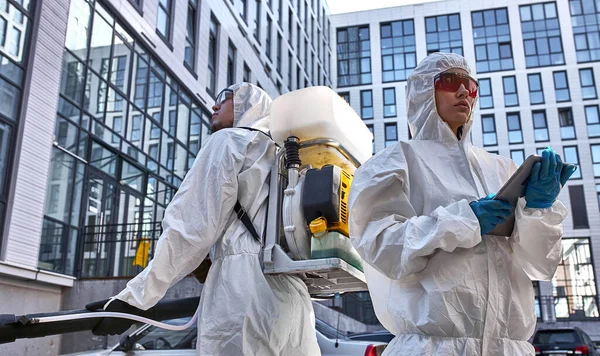 Disinfectors in New York at work — Stock Photo, Image