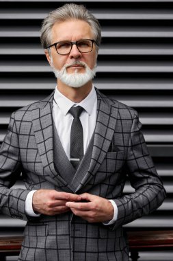 yönetici iş adamı zarif takım elbisenin ayarlama düğmesi