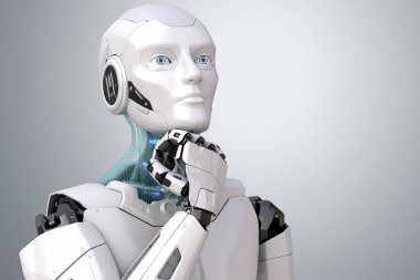 Robot rüya. Kırpma yolu dahil. 3D çizim