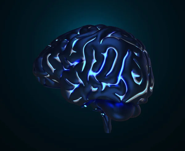 Ανθρώπινος Εγκέφαλος Φωτεινή Gyruses Απεικόνιση — Φωτογραφία Αρχείου
