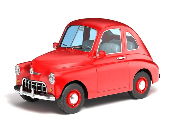 Rotes Cartoon Auto Auf Weißem Hintergrund Illustration — Stockfoto