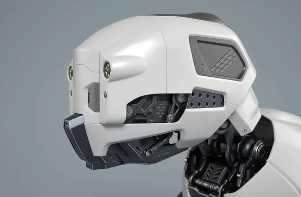 Robothundens hode i grå bakgrunn . – stockfoto