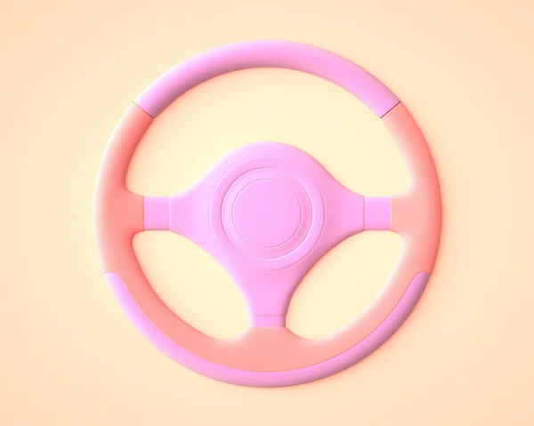 Pink car steering wheel — Stock Photo, Image