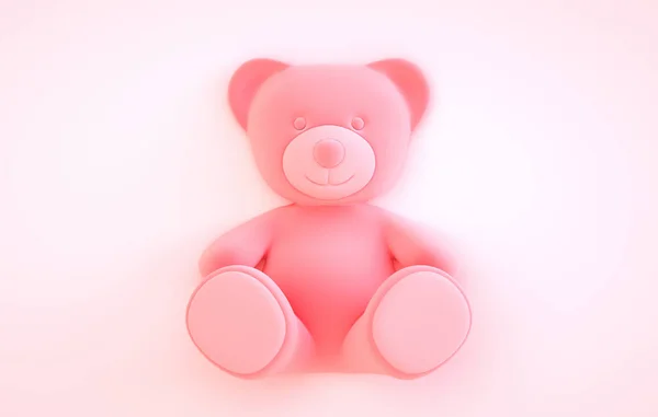 Teddy bear on the pink background — Stock Photo, Image