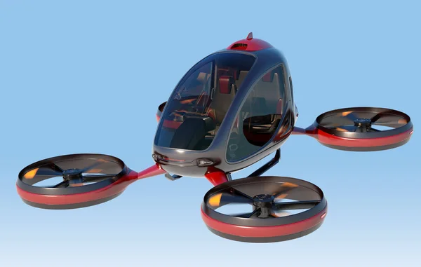 Electric Passenger Drone flying in the sky — Stock Photo, Image