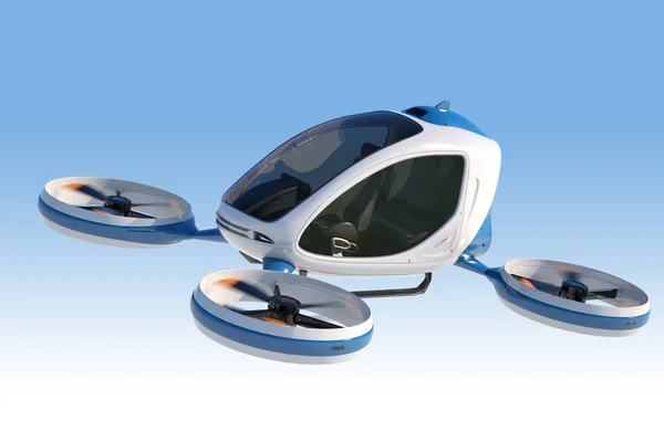 Drona de pasageri electrici care zboară pe cer . — Fotografie, imagine de stoc