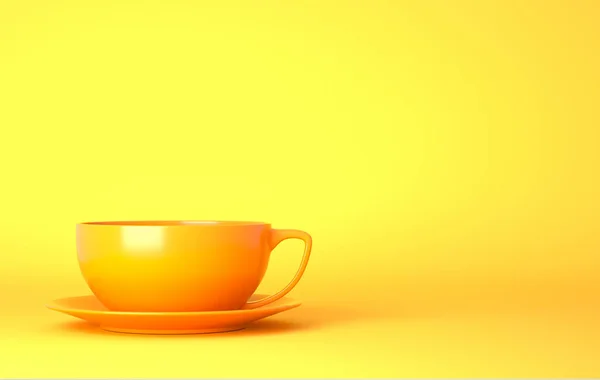 Gelbe Tasse auf gelbem Hintergrund — Stockfoto