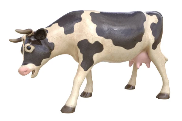 Керамічна Статуя Корови Ізольована Білому Ілюстрація — стокове фото