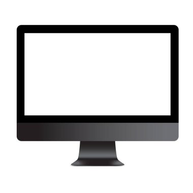 Bilgisayar masaüstü gri renk üzerine beyaz izole