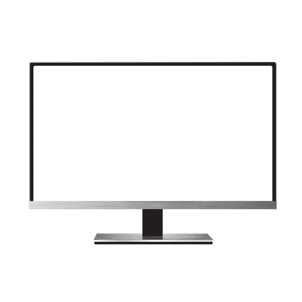 Monitor Led Fernseher Isoliert Auf Weiß — Stockvektor