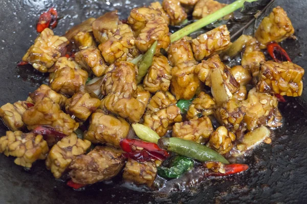 Fried Tempe Endonezya geleneksel gıda