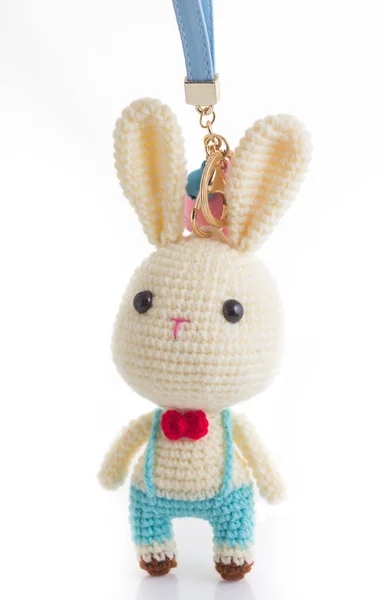 Bunny Rabbit Key Ring Bunny Rabbit Doll — Stock Photo, Image