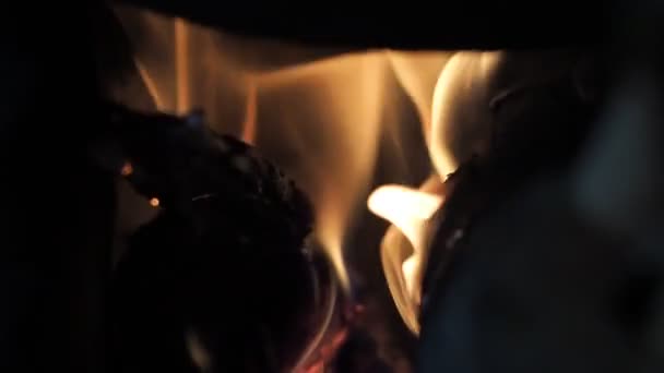 Die Orangefarbene Flamme Kohleofen — Stockvideo