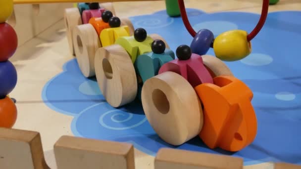 Wooden Color Car Toys — Stock Video