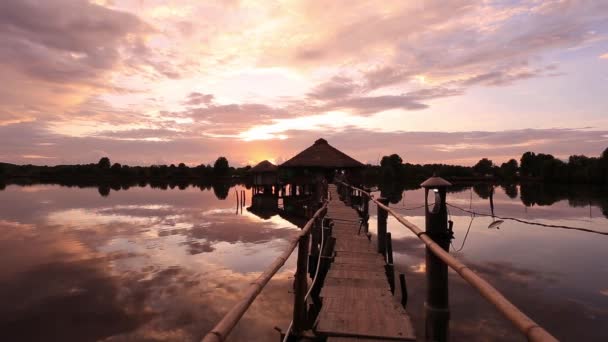 Floating Homes Morning Light Sun — Stock Video