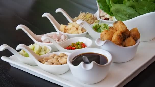 Meiang Kham Cibo Del Nord Della Thailandia Tailandese Stili Alimentari — Video Stock