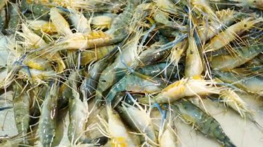 Deniz karides deniz ürünleri piyasada.