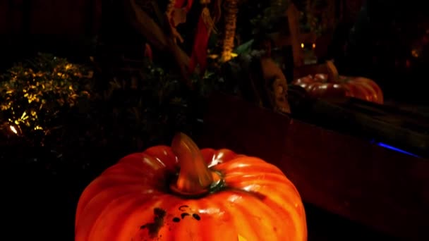 Främre Sidovy Mänsklig Skalle Zombie Mannen Skräck Halloween Koncept — Stockvideo