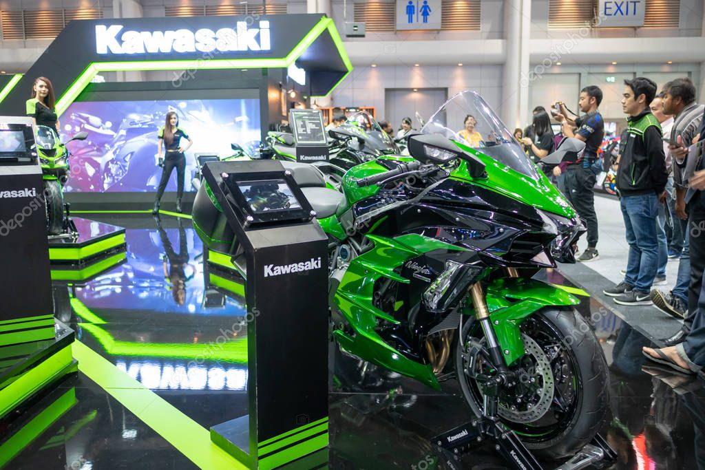 Bangkok, Thailand - November 30, 2018 :  Kawasaki Motorcycle and accessory at Thailand International Motor Expo 2018 (MOTOR EXPO 2018) on Nov 30,2018 in Bangkok, Thailand.