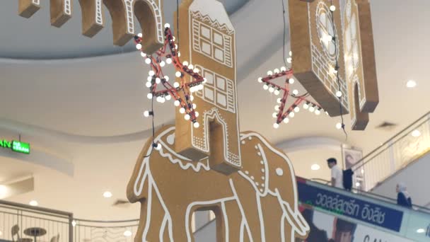 Bangkok Thajsko Prosinec 2018 Dekorace Vánoční Festival Mall Bangkapi Shopping — Stock video