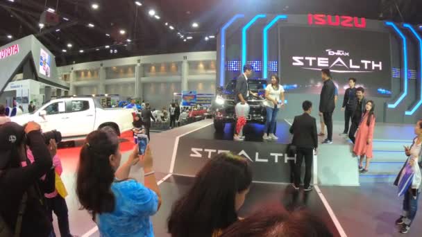 泰国曼谷 2018年12月10日 2018年泰国国际汽车博览会新车展出 — 图库视频影像