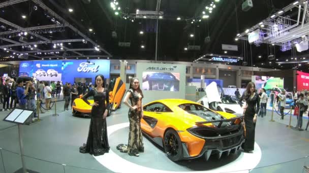 Bangkok Thajsko Prosinec 2018 Mclaren Autosalonu Thajsku Mezinárodní Motor Expo — Stock video