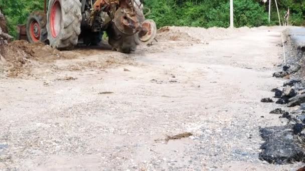 Saraburi Tailândia Dezembro 2018 Reparação Estradas Cachoeira Samlan Província Saraburi — Vídeo de Stock