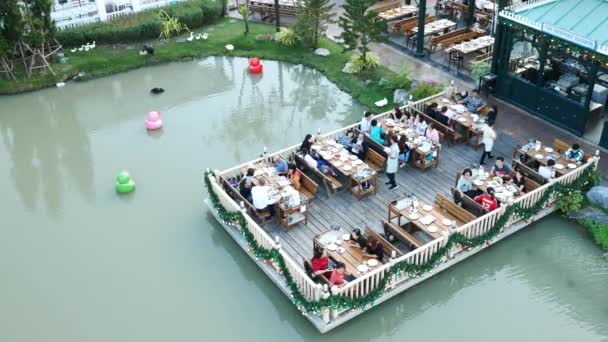 Bangkok Tailândia Dezembro 2018 Pessoas Visitam Jantam Parque Restaurante Chocolate — Vídeo de Stock