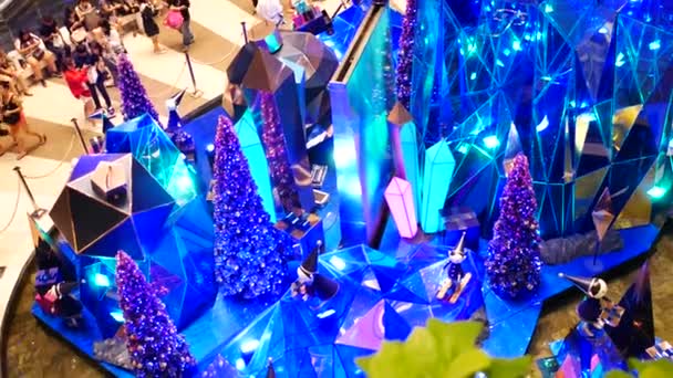 Thailand Bangkok December 2018 Mensen Bezoeken Decoratie Van Kerstmis Festival — Stockvideo