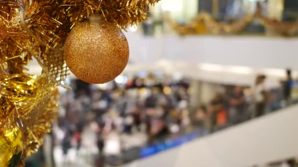 Zlaté Vánoční Pozadí Pozadí Šťastný Nový Rok — Stock video