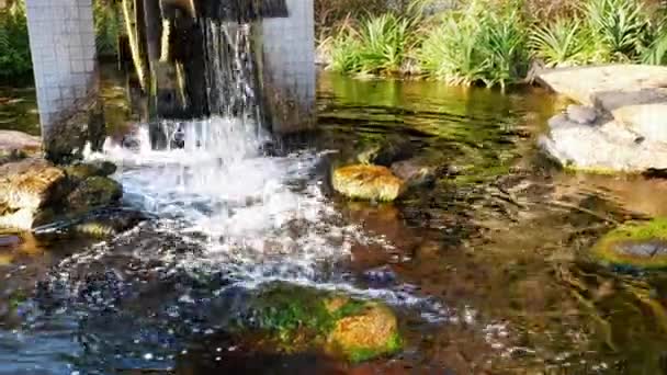 Wasserturbinen Arbeiten Daran Dem Wasser Teich Sauerstoff Zuzuführen — Stockvideo