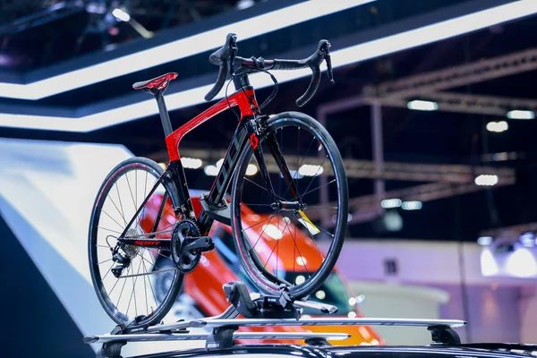 stock image Bike with Car at The 40th Thailand International Motor Show