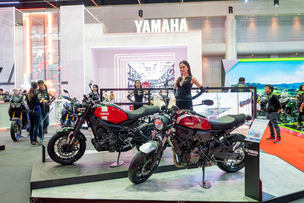 BANGKOK, THAILAND - Mar 28, 2019 : Front of Yamaha Event booth  at The 40th Thailand International Motor Show in IMPACT Muang Thong Thani Hall, Bangkok, Thailand.