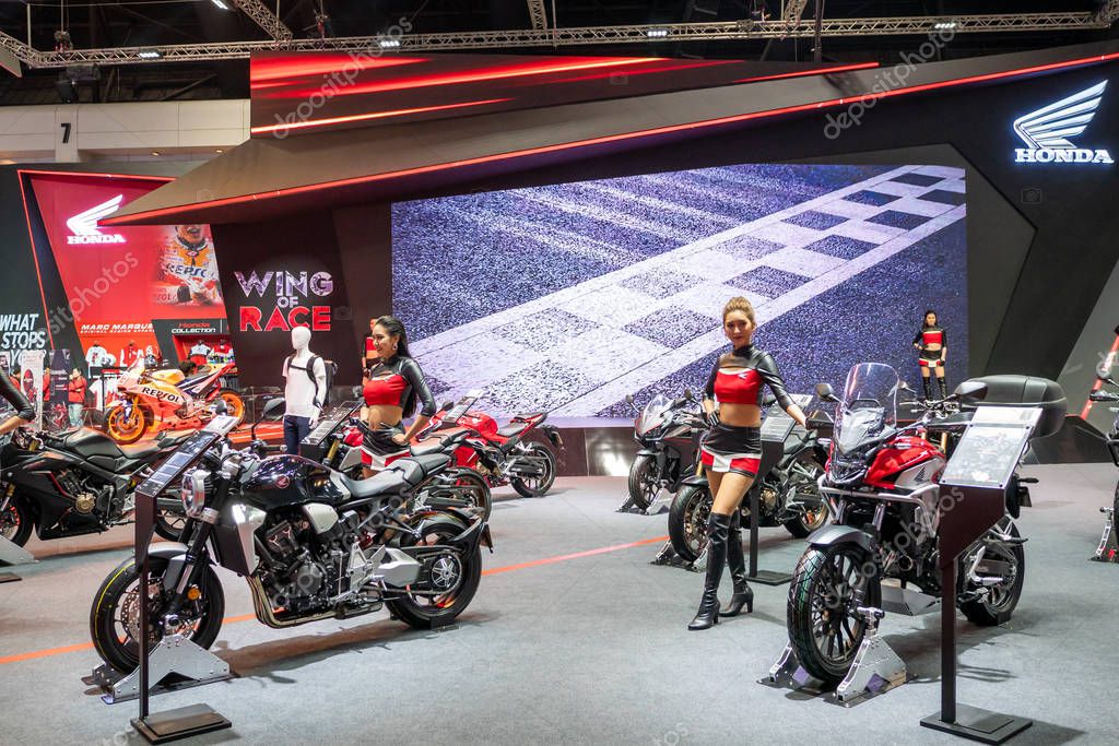 BANGKOK, THAILAND - Mar 28, 2019 : Close up Honda Event booth at The 40th Thailand International Motor Show in IMPACT Muang Thong Thani Hall, Bangkok, Thailand.