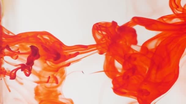 Движение Оранжевых Чернил Капли Краски Воде Крупным Планом Чернила Воде — стоковое видео