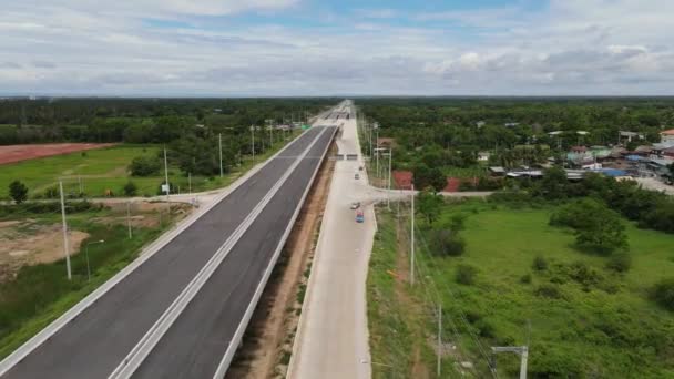 Vista Superior Puentes Carreteras Construcción — Vídeo de stock
