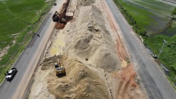Nakhon Ratchasima Tayland 2020 Sep Bir Karayolu Köprü Şantiyesi — Stok video