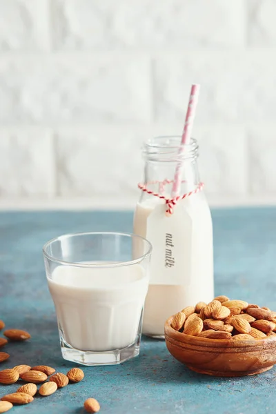 Vegan Substitute Dairy Milk Glass Non Dairy Milk Ingredients — Stock Photo, Image