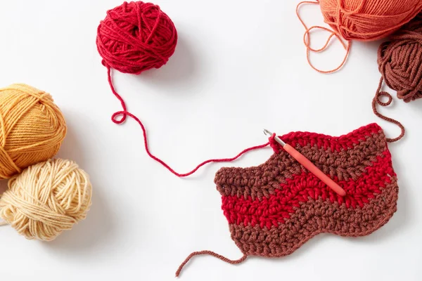다채로운 뜨개질 바탕에 프로젝트 — 스톡 사진