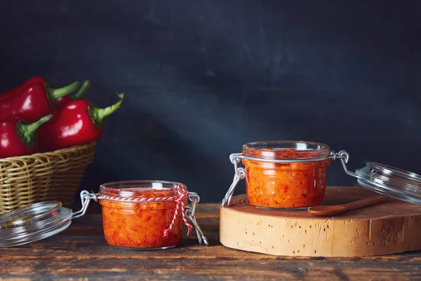 Merah panggang Pepper Relish (Ajvar ) — Stok Foto