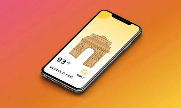 Yeni Delhi hava durumu sunumunun iphone kopyası.