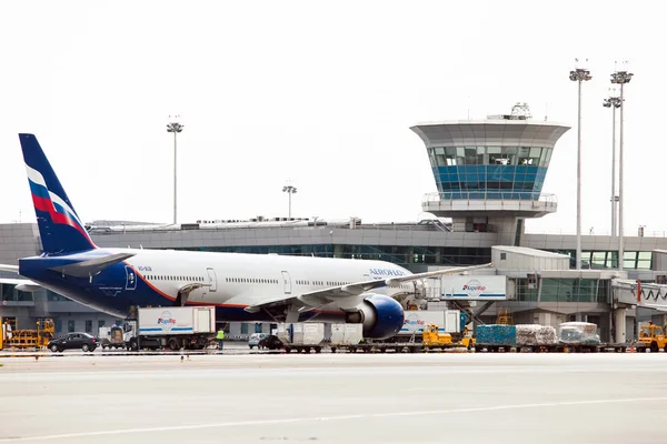 Moscou Rússia Junho 2018 Avião Boeing 777 Aeroflot Russian Airlines — Fotografia de Stock