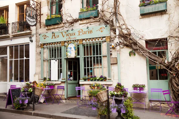 Париж Франция Марта 2019 Ресторан Vieux Paris Arcole Весной — стоковое фото