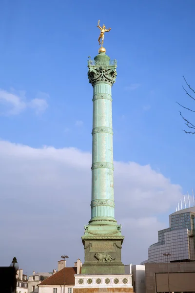 Paryż Francja Marca 2019 Lipiec Kolumna Centrum Place Bastille Pamiątka Obrazek Stockowy