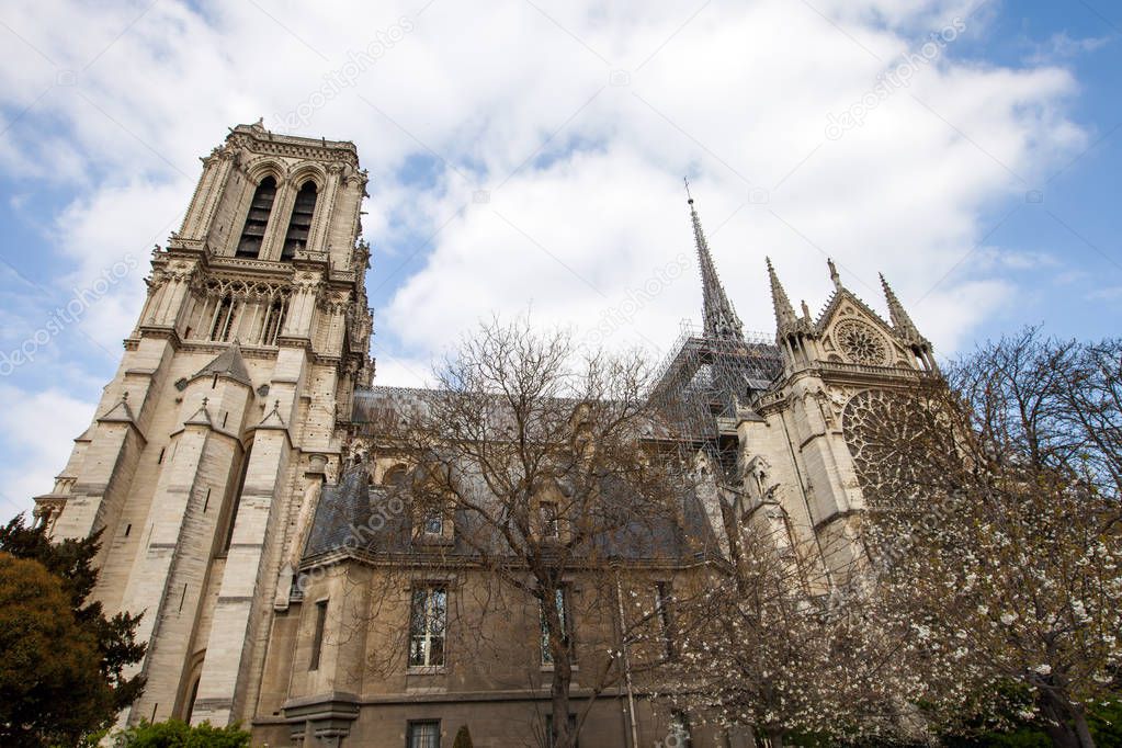 Notre Dame de Paris in spring 2019, France