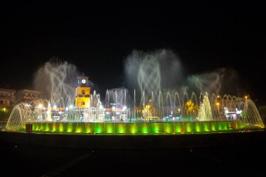 Marmaris, Türkiye - OCT 14, 2018: Akşamları ışık ve müzik çeşmesi