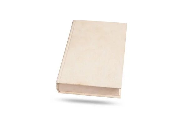 Vecchio libro copertina rigida isolato su sfondo bianco Immagine Stock