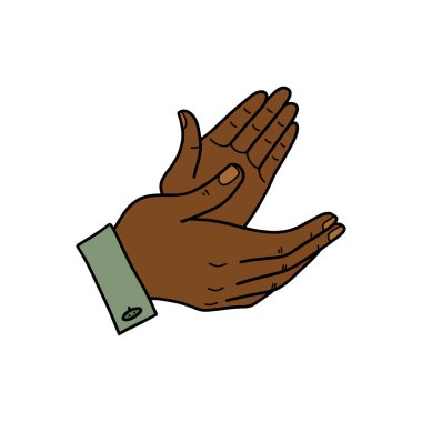 El çırpın, alkışlayın. Çizgi film tarzında, beyaz arkaplanda izole edilmiş vektör çizimi. İş konsepti. Tasarım ögesi.